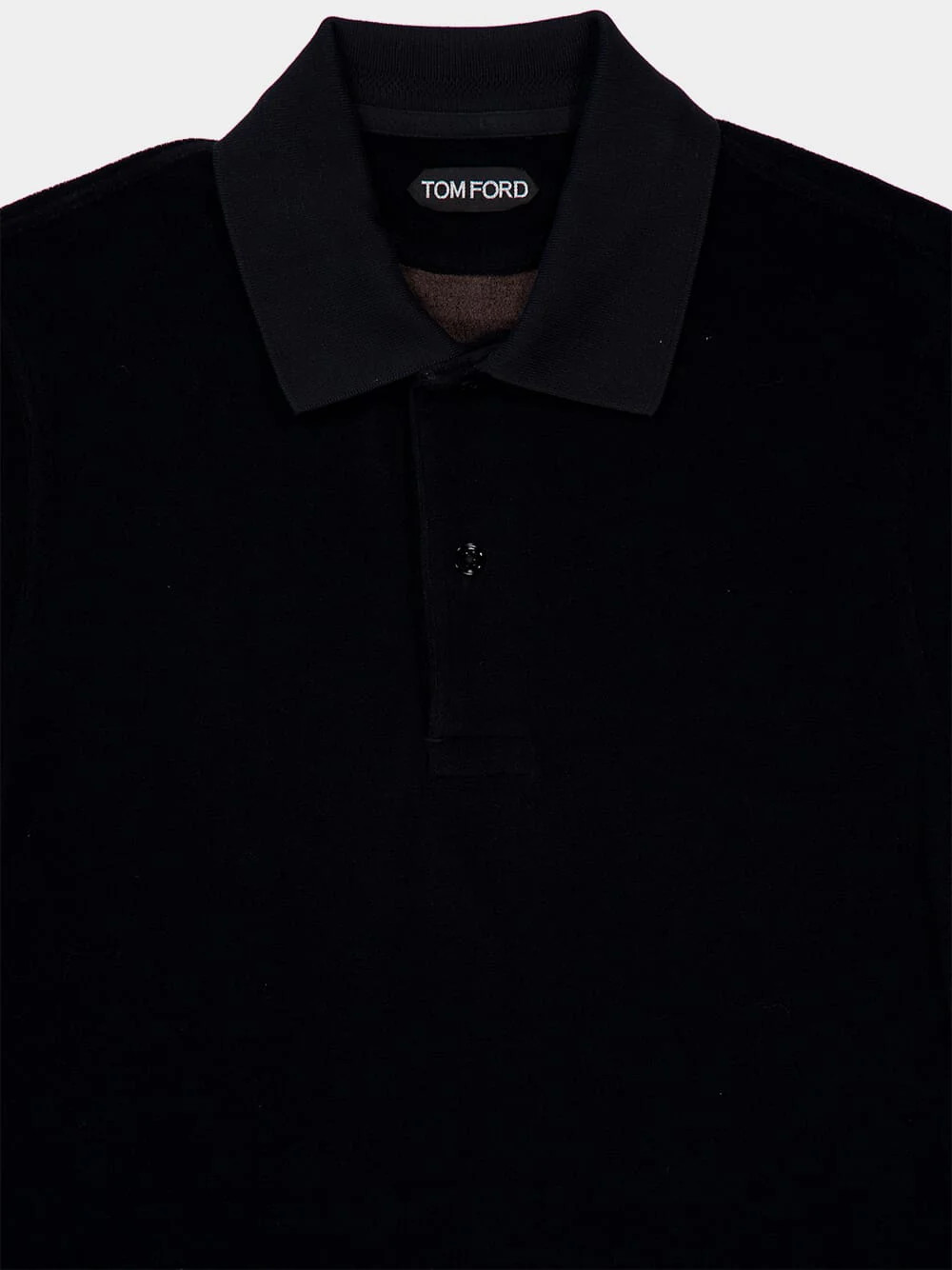 Black Towelling Cotton Polo Shirt - Image 3