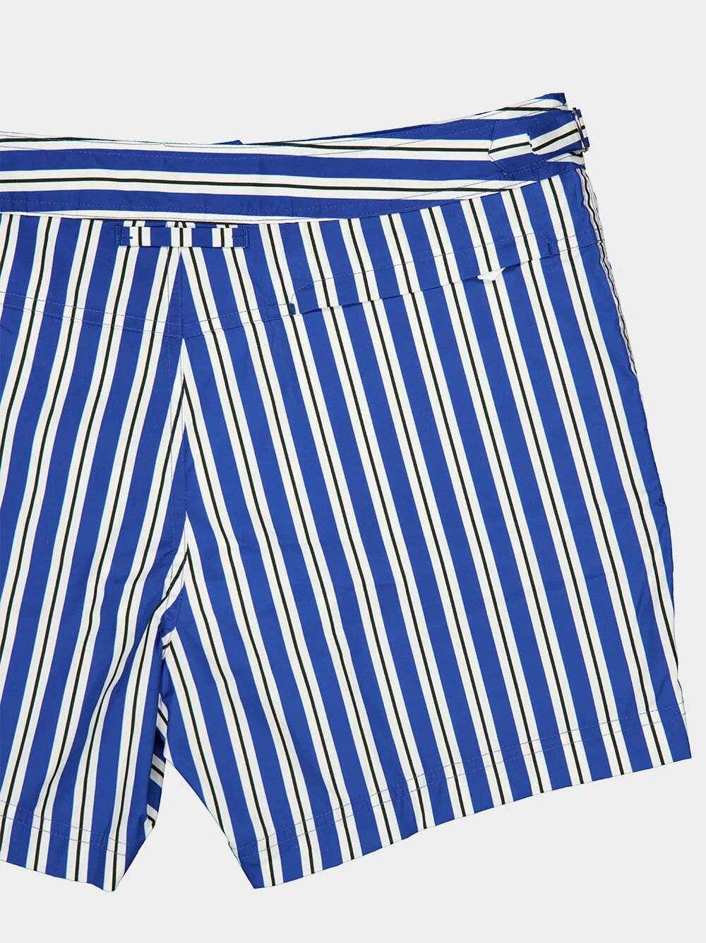 Blue and White Striped Swim Shorts - Image 4