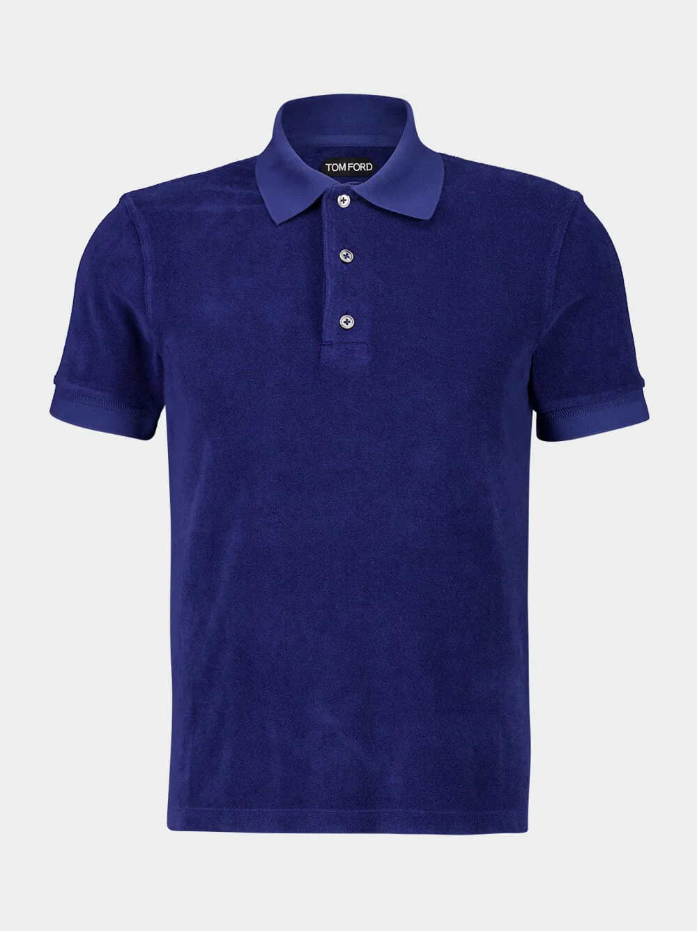 Blue Towelling-Finish Polo Shirt