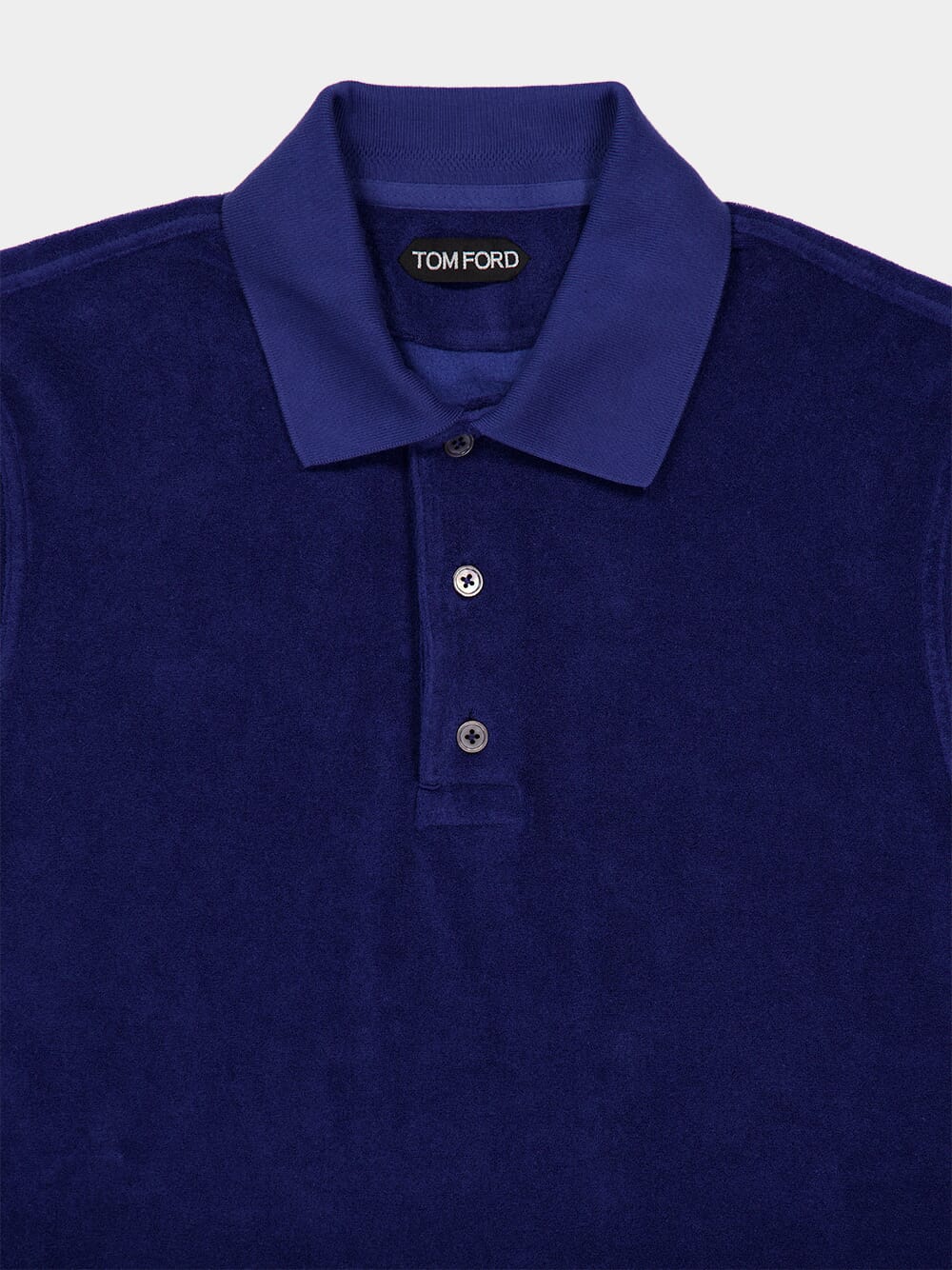 Blue Towelling-Finish Polo Shirt - Image 4