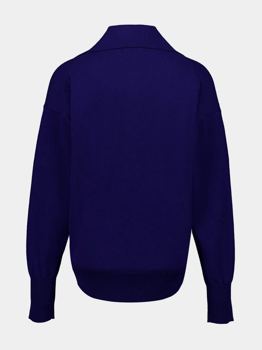 Bright Navy Long Sleeve Cashmere Polo - Image 2