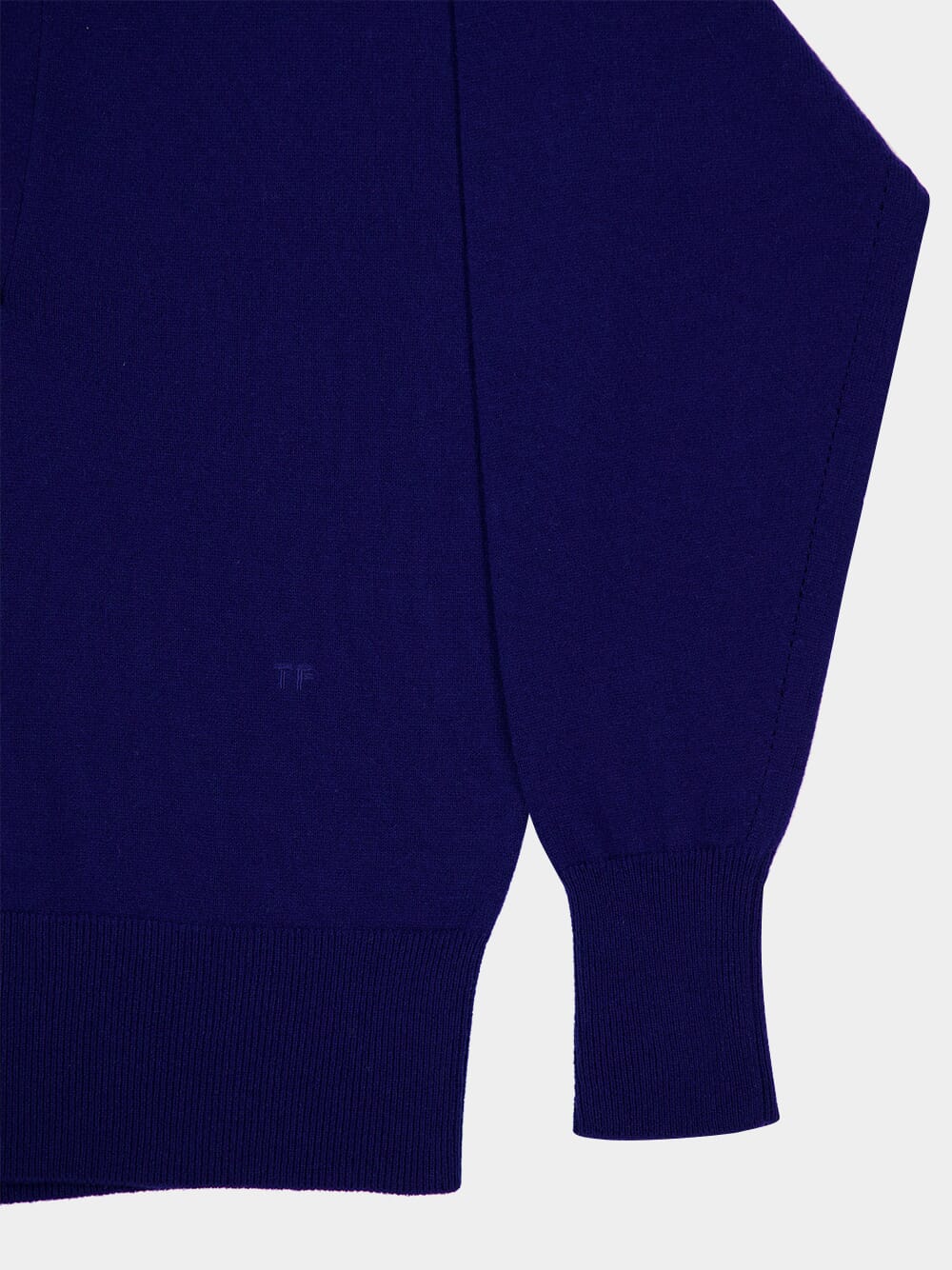 Bright Navy Long Sleeve Cashmere Polo - Image 4