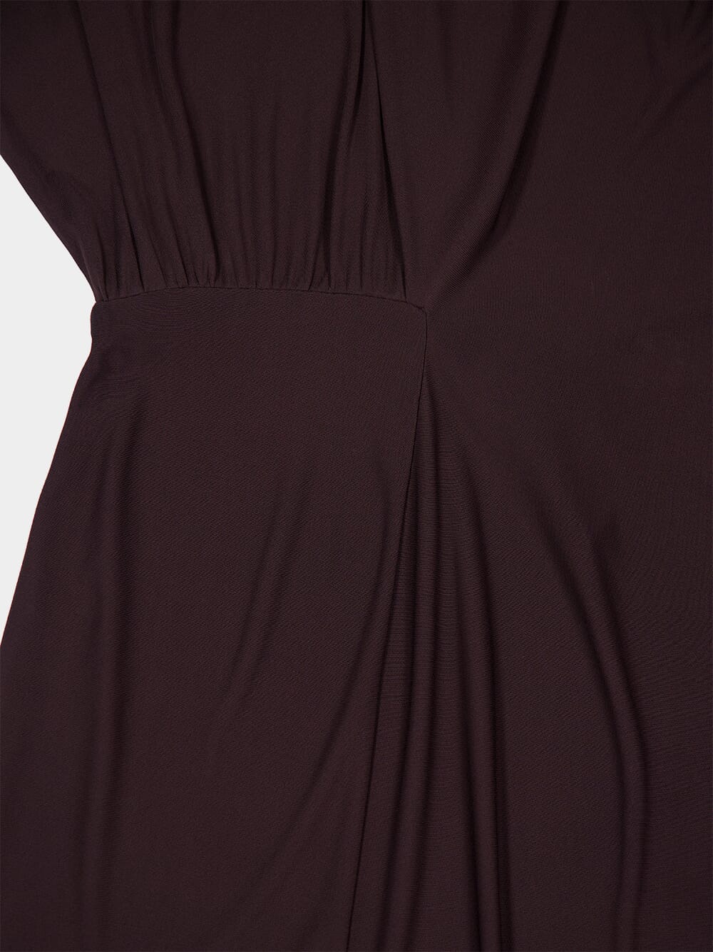 Brown Draped Midi Dress with Chain Detail - Image 4