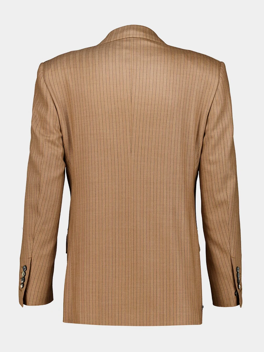 Camel Saxony Stripe Wool Blazer - Image 2