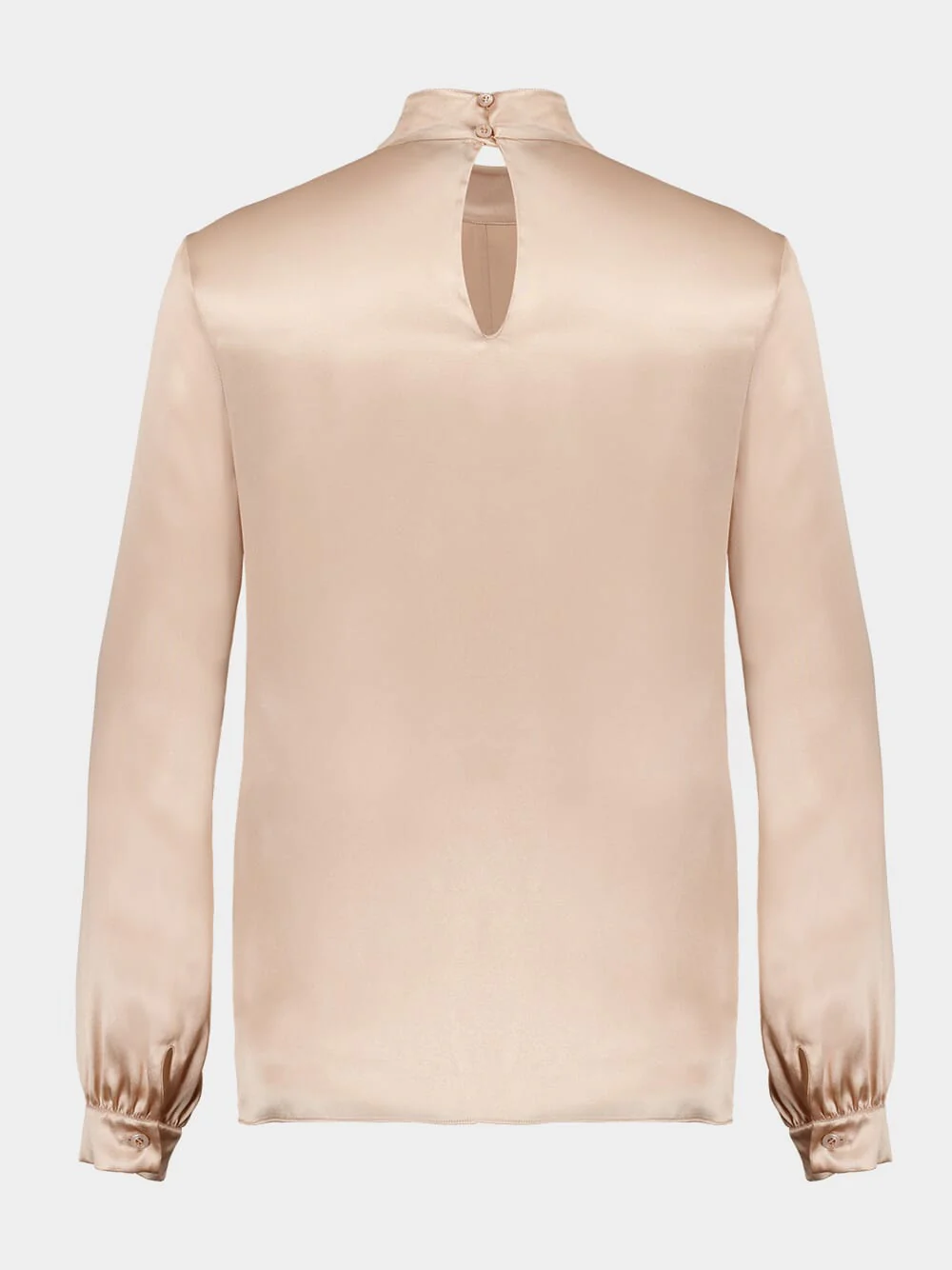 Champagne Mock Neck Blouse Charmeuse - Image 2