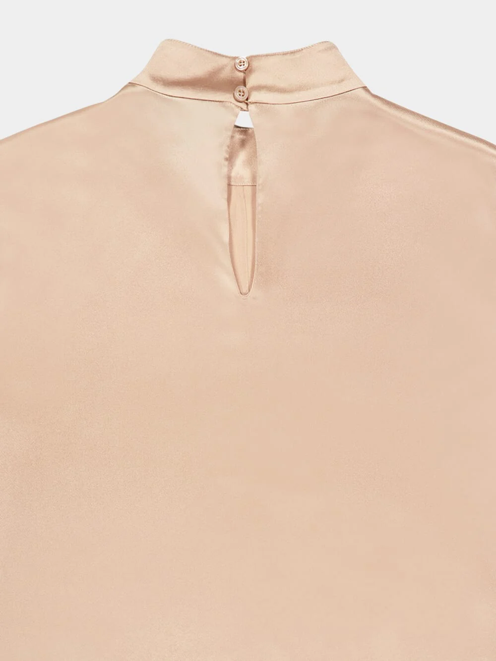 Champagne Mock Neck Blouse Charmeuse - Image 4