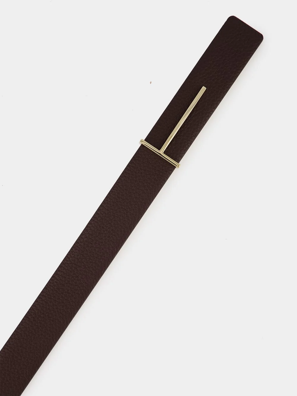 Chocolate Brown Classic Leather Belt - Image 2
