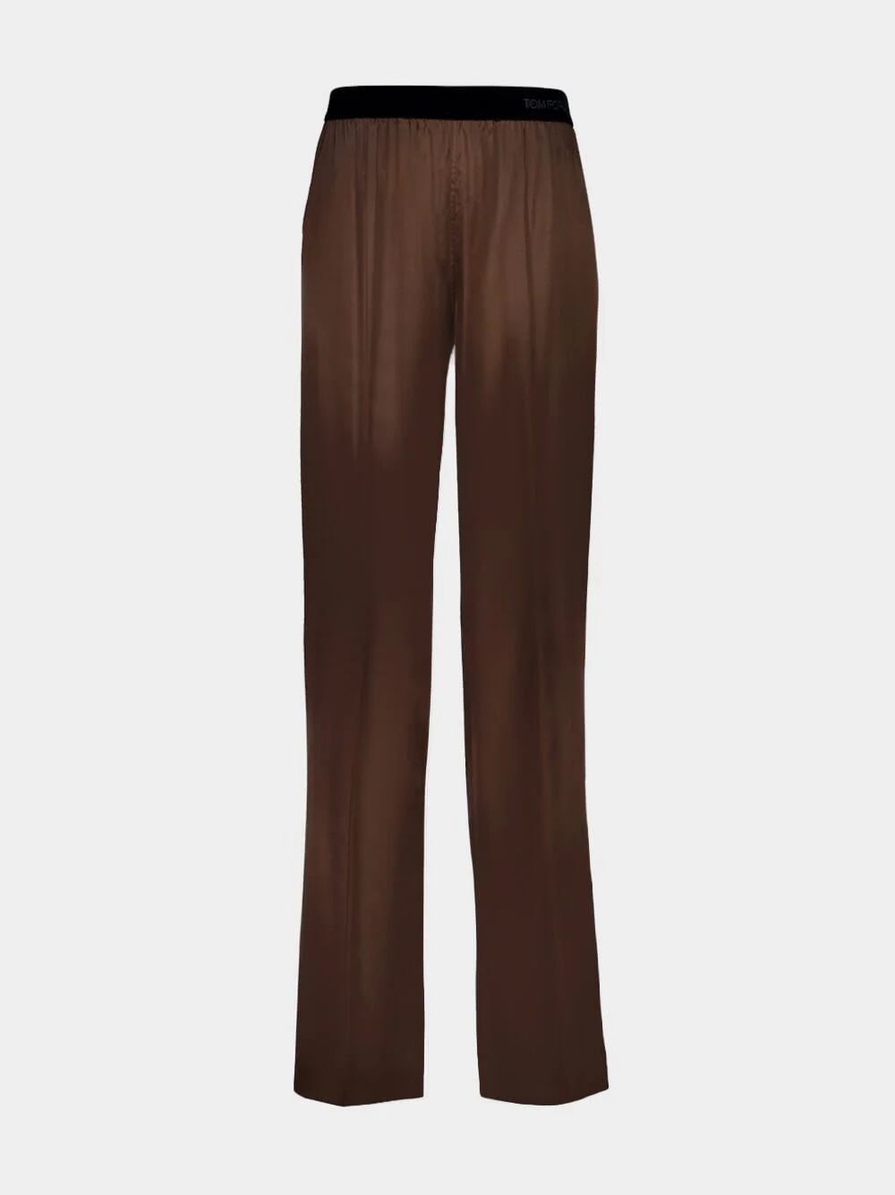 Cinnamon Brown Stretch Silk Satin PJ Pants