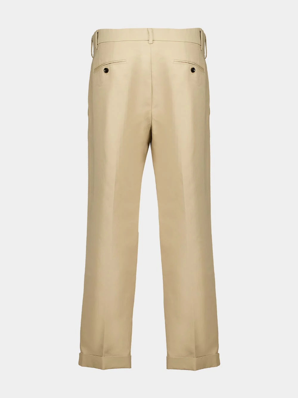 Beige Cotton Satin Semi-Sartorial Trousers - Image 2