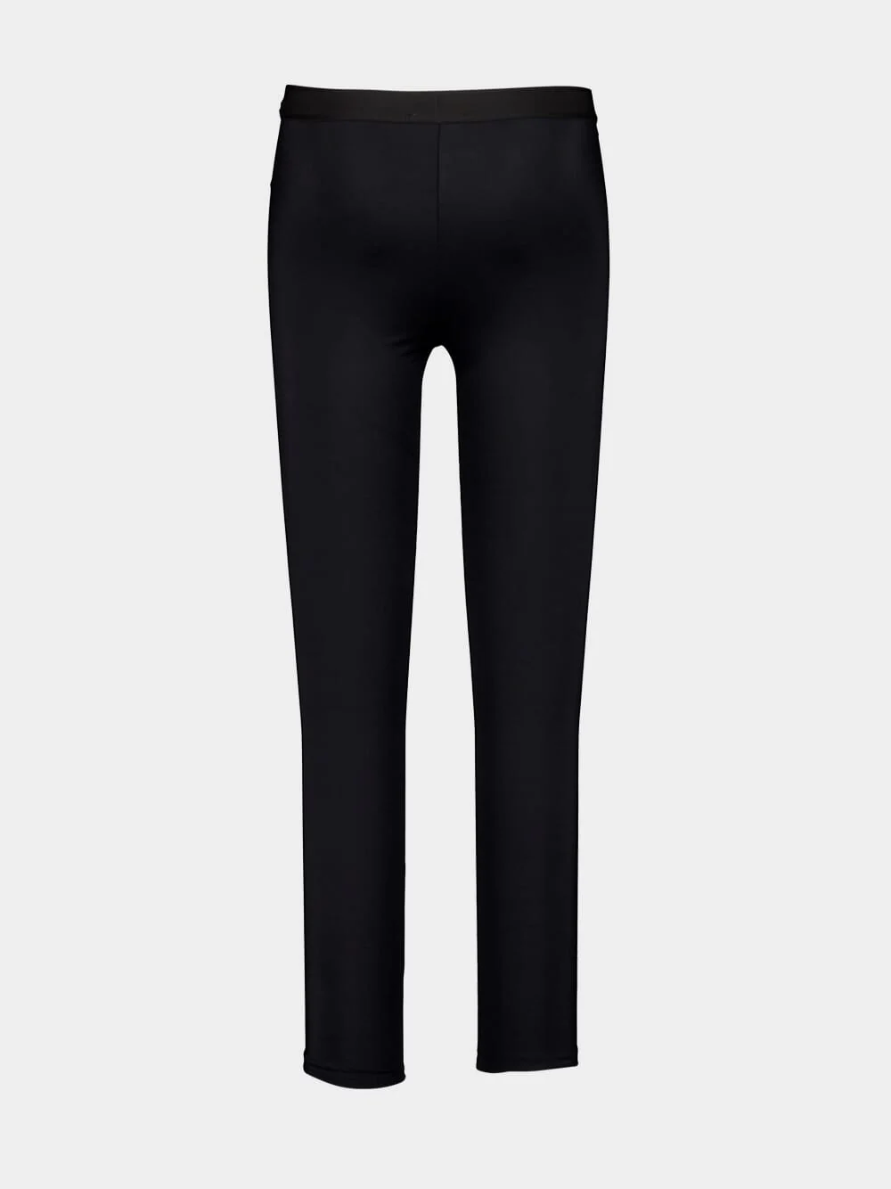 Black Lustrous Jersey Signature Leggings - Image 2