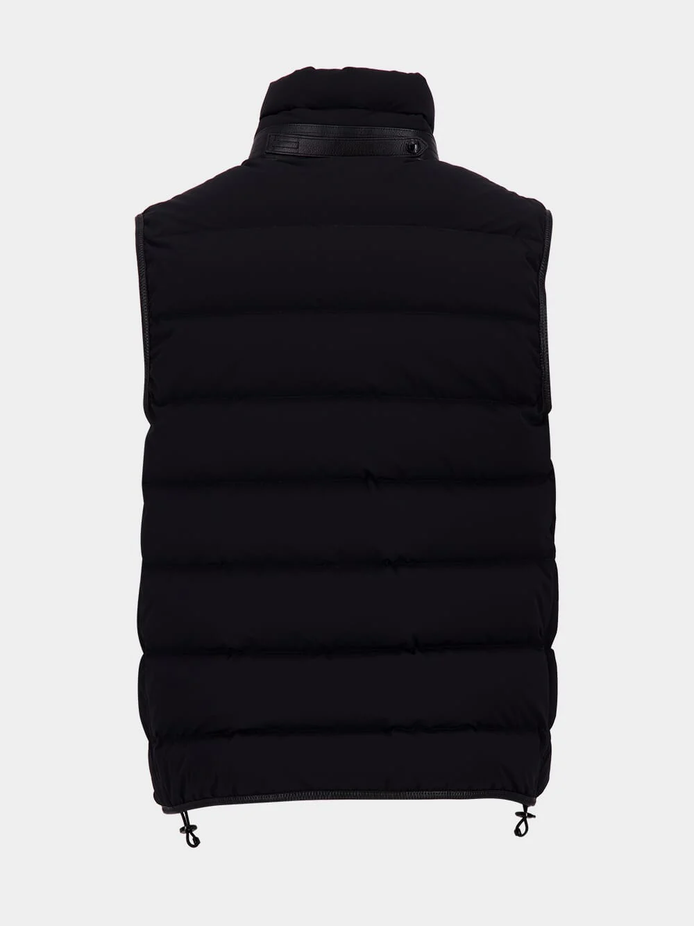 Black Quilted High Neck Vest - Image 2