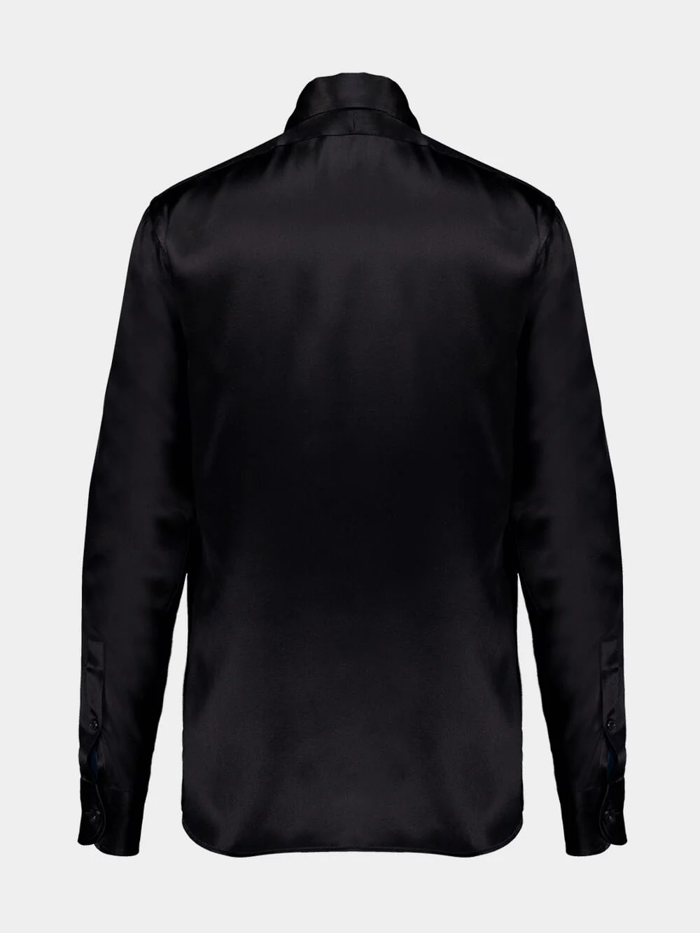 Black Silk Charmeuse Shirt - Image 3