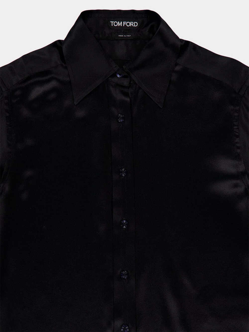 Black Silk Charmeuse Shirt - Image 4
