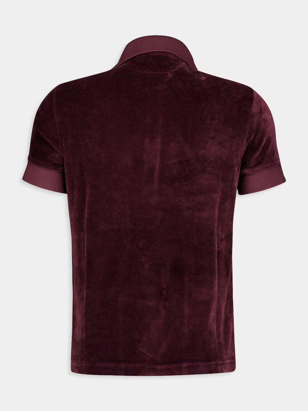 Burgundy Modal Velour Polo Shirt - Image 2