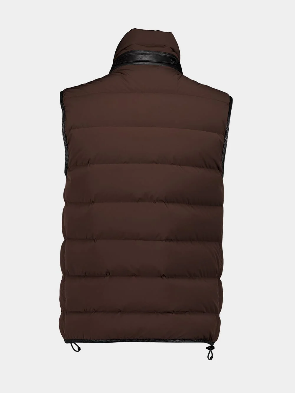 Chocolate Sleeveless Funnel Neck Gilet - Image 2