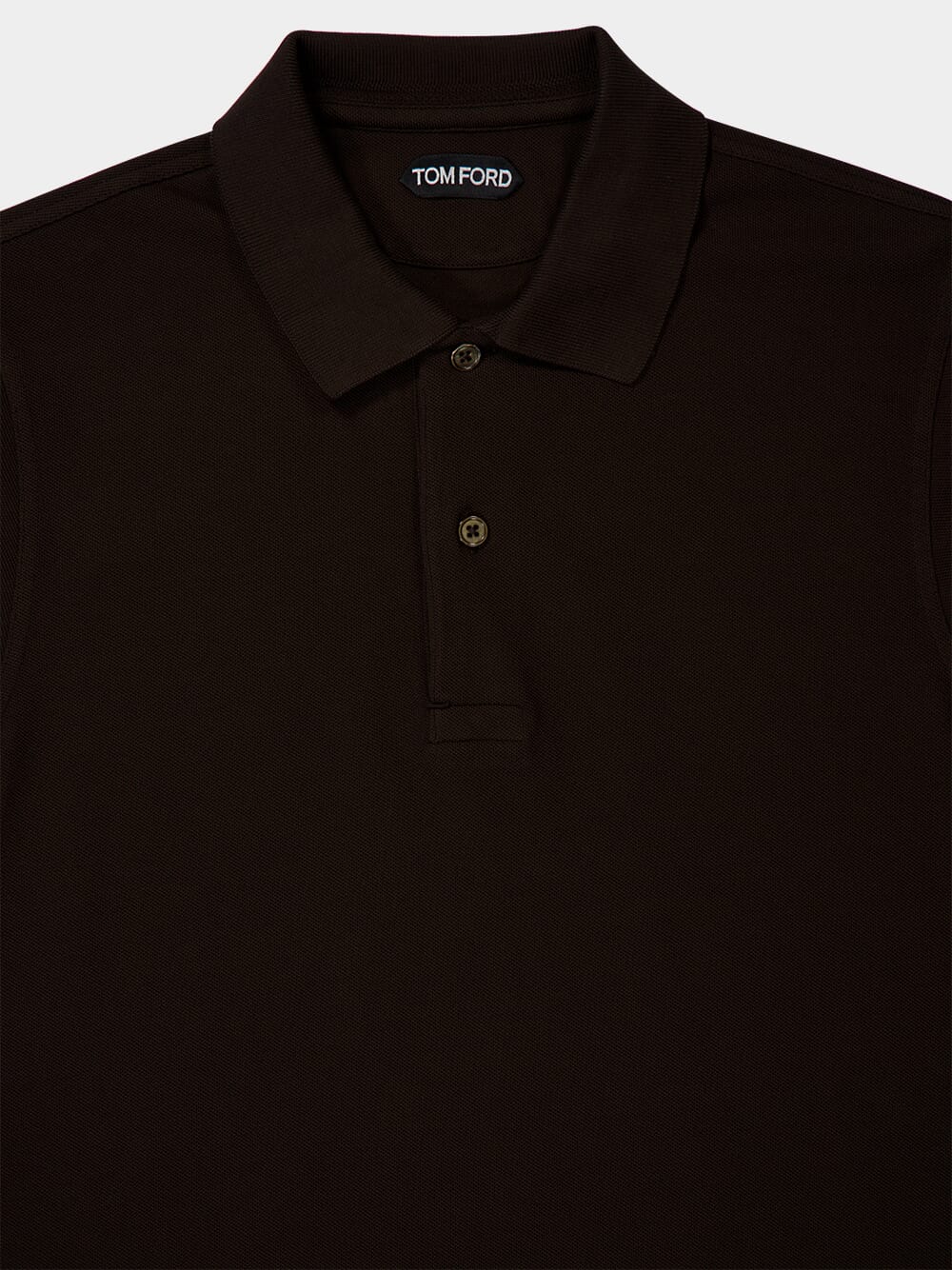 Dark Brown Piqué Polo Shirt - Image 3