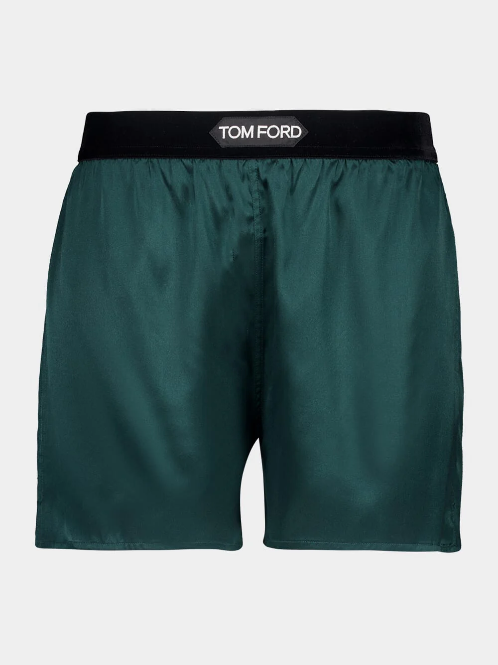 Dark Emerald Stretch Silk Satin Boxer Shorts