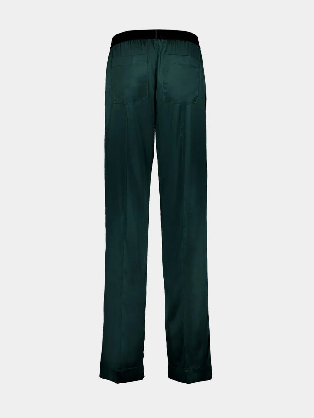 Emerald Silk Satin Pyjama Trousers - Image 2