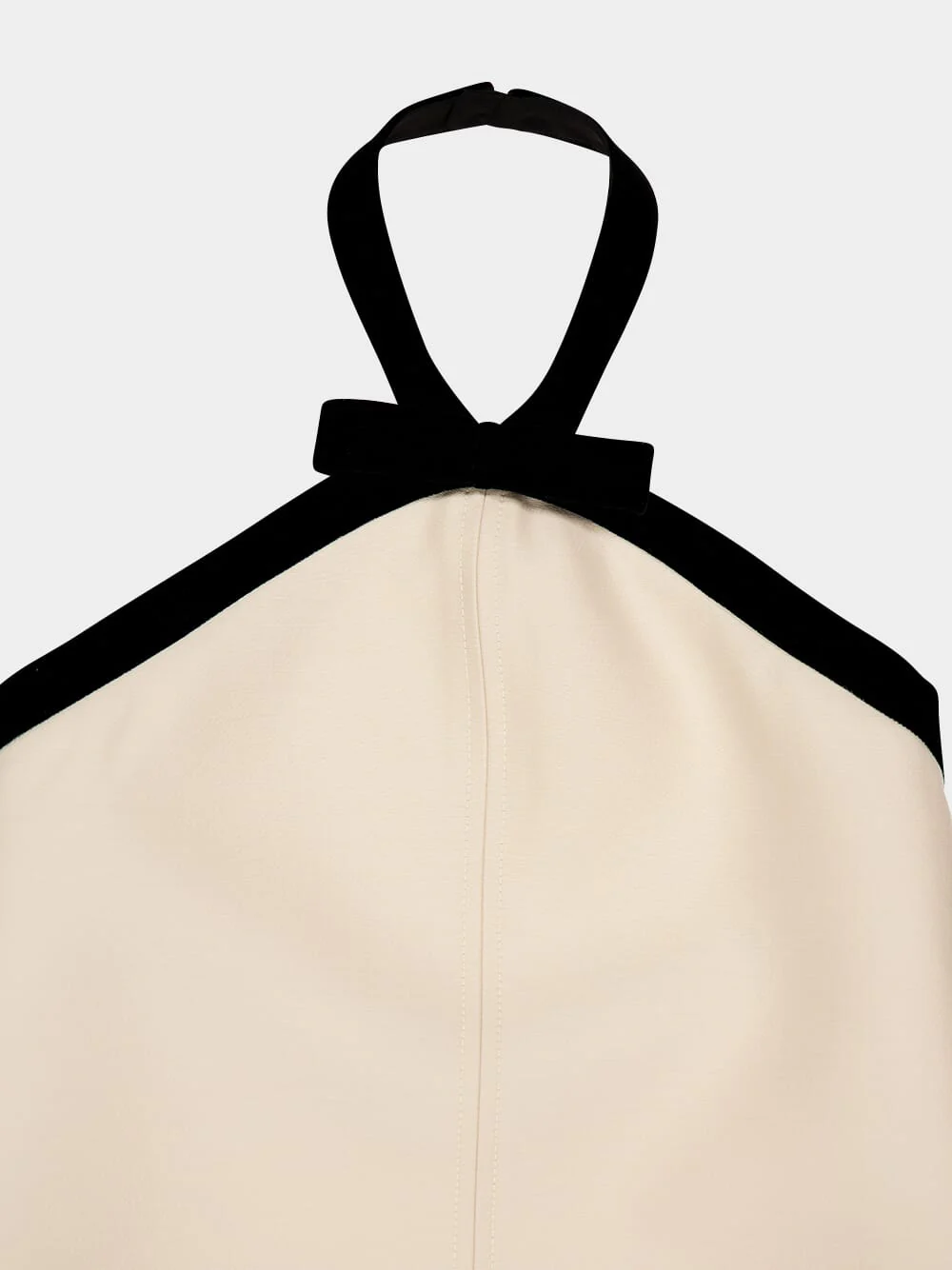 Ecru Mini Cocktail Dress with Halter Neck - Image 5