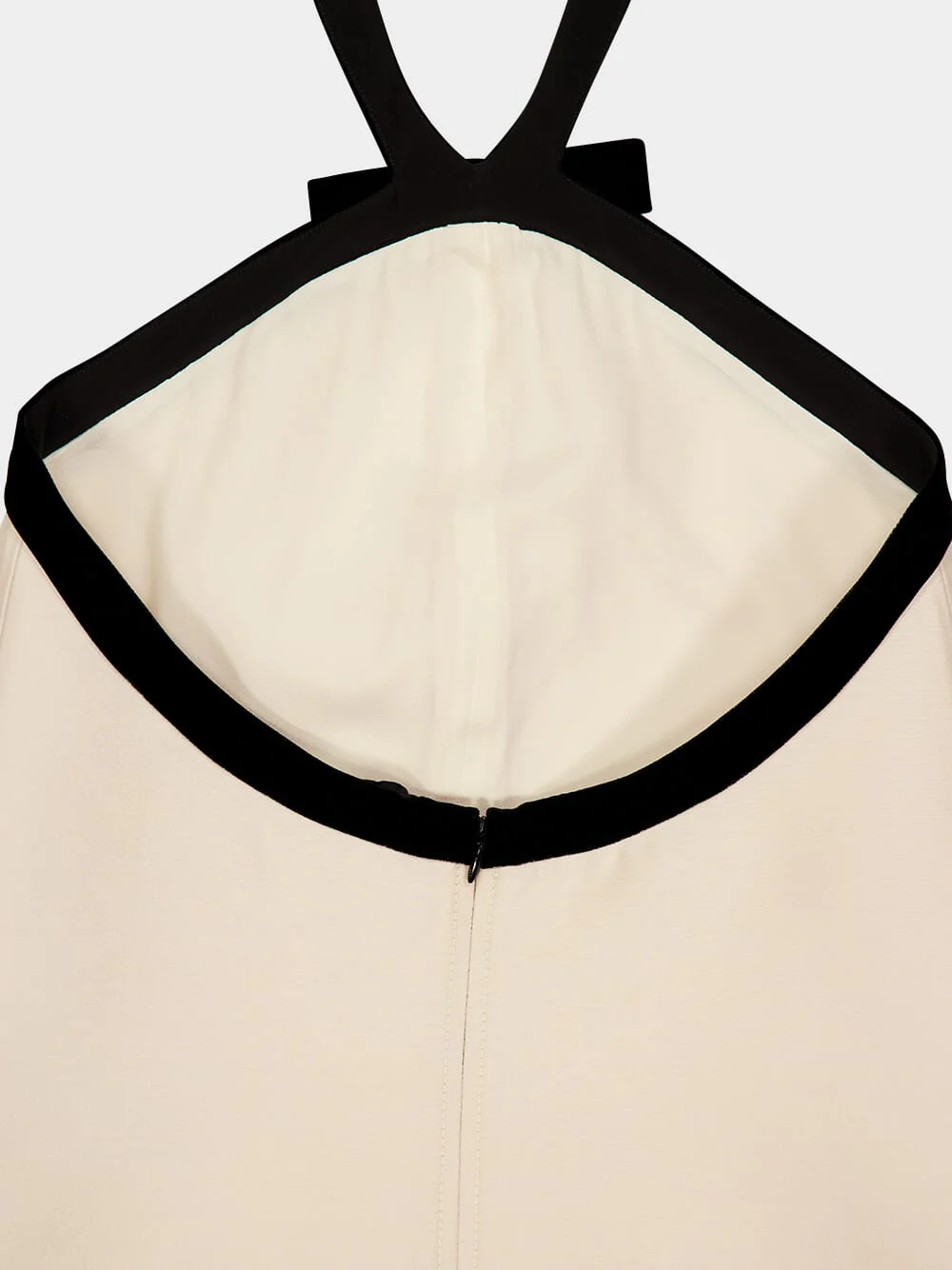 Ecru Mini Cocktail Dress with Halter Neck - Image 6