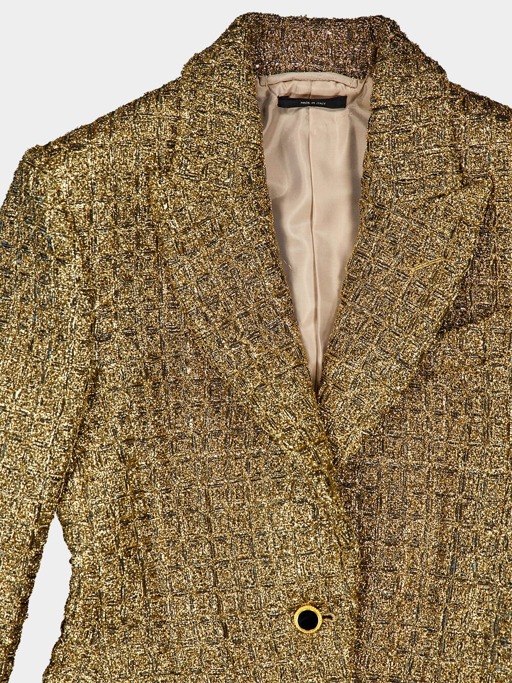 Gilded Tweed Single-Breasted Blazer - Image 3