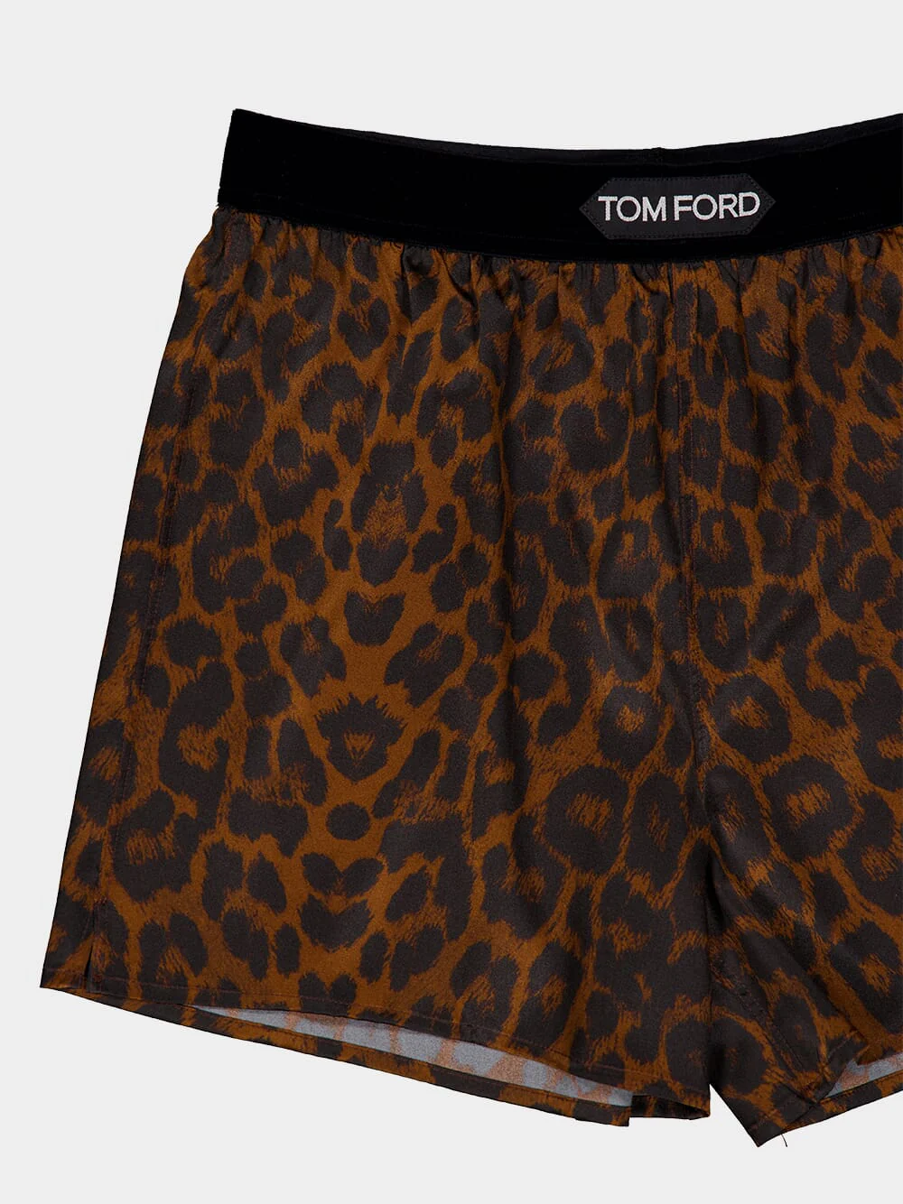 Leopard Print Silk Shorts - Image 3