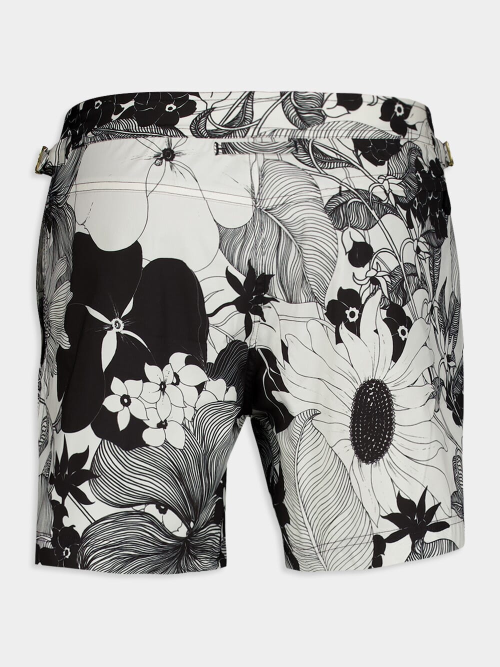 Monochrome Floral Swim Shorts - Image 3
