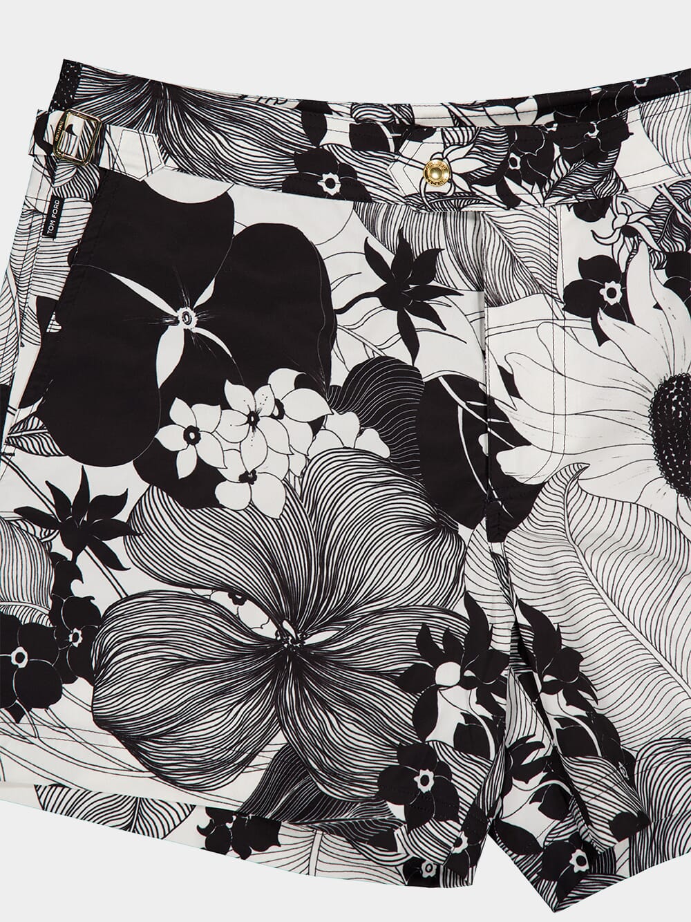 Monochrome Floral Swim Shorts - Image 7