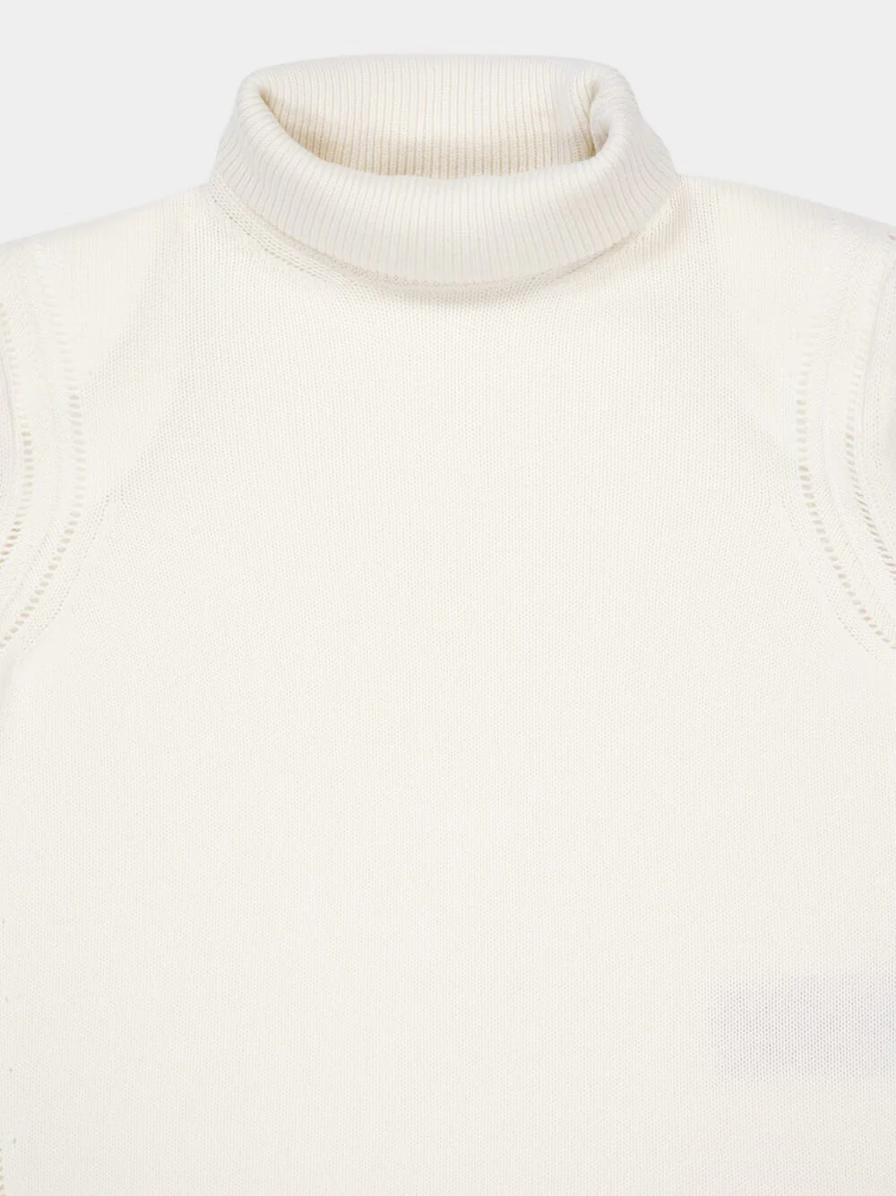 Off-White Cashmere Turtleneck Top - Image 3