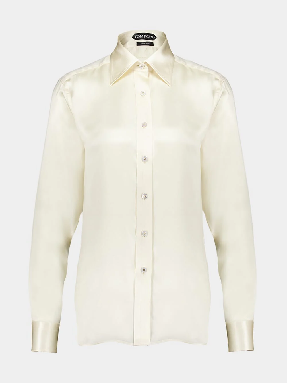 Off-White Silk Charmeuse Shirt