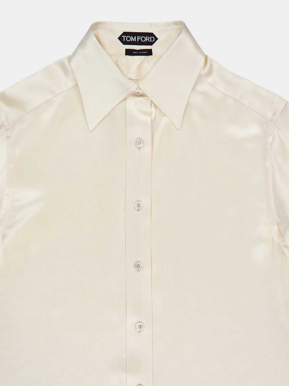 Off-White Silk Charmeuse Shirt - Image 3