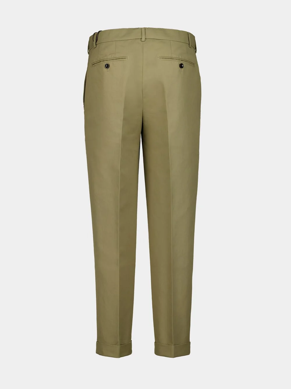 Olive Cotton Satin Pants - Image 3
