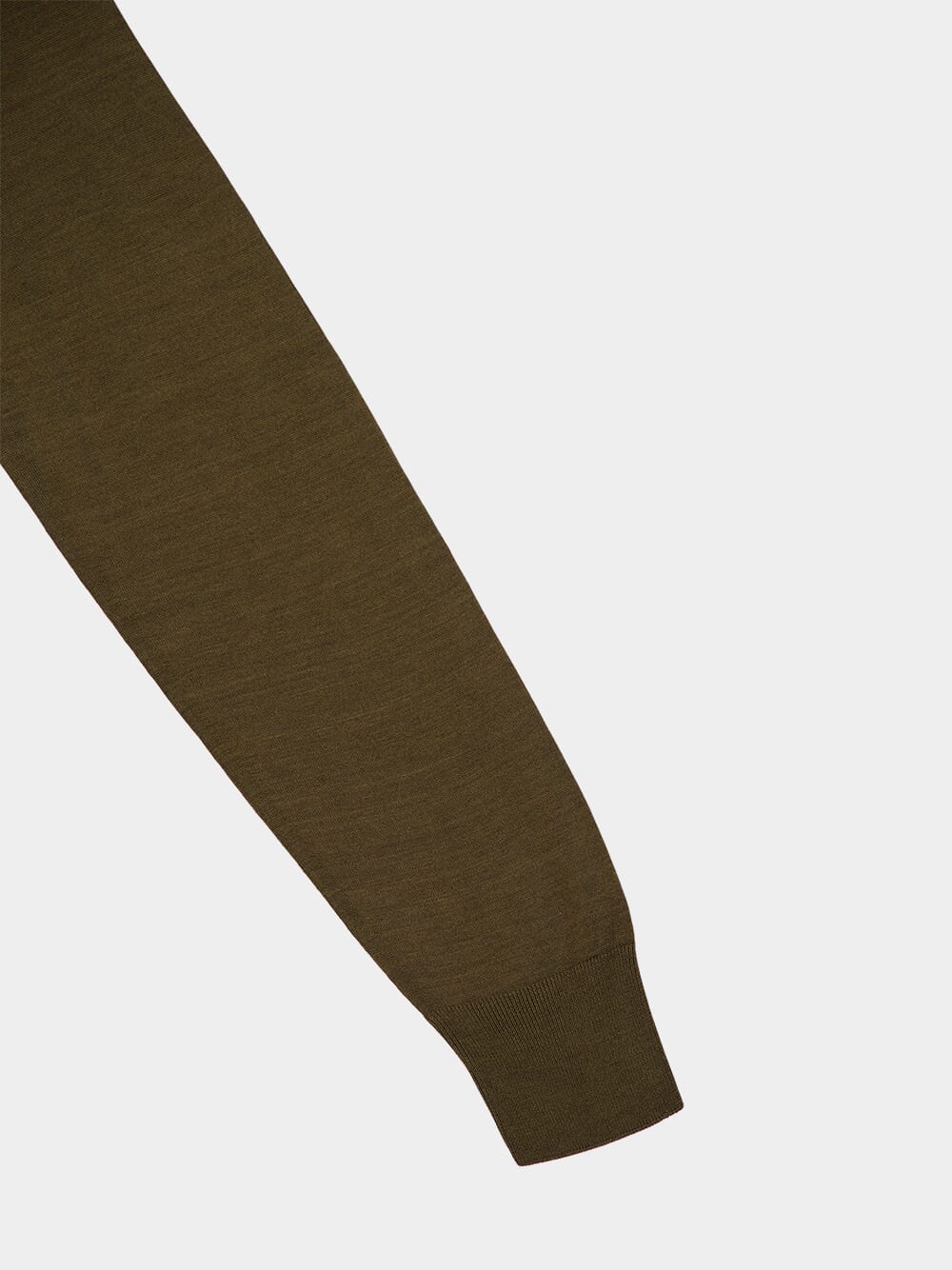 Olive Green Merino Wool Polo Sweater - Image 4