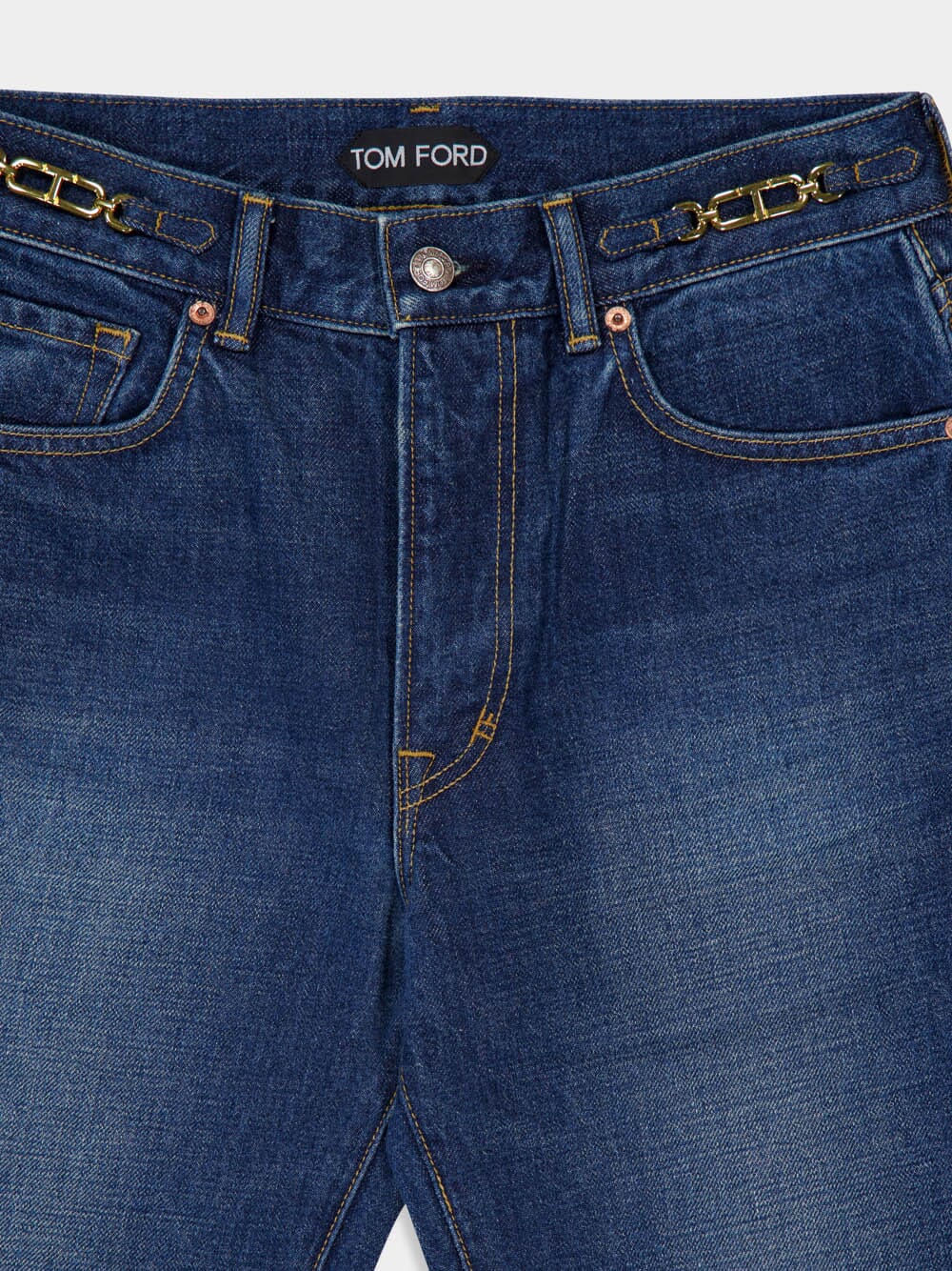 Stone-Washed Denim Straight Pants - Image 5