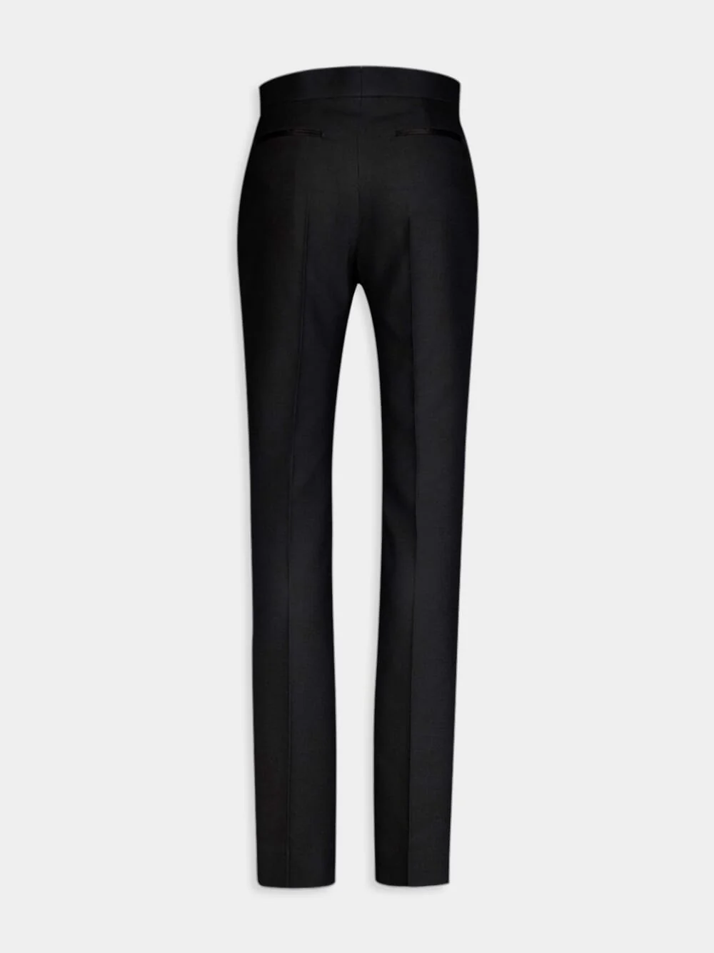 Straight-Leg Silk-Blend Black Trousers - Image 3