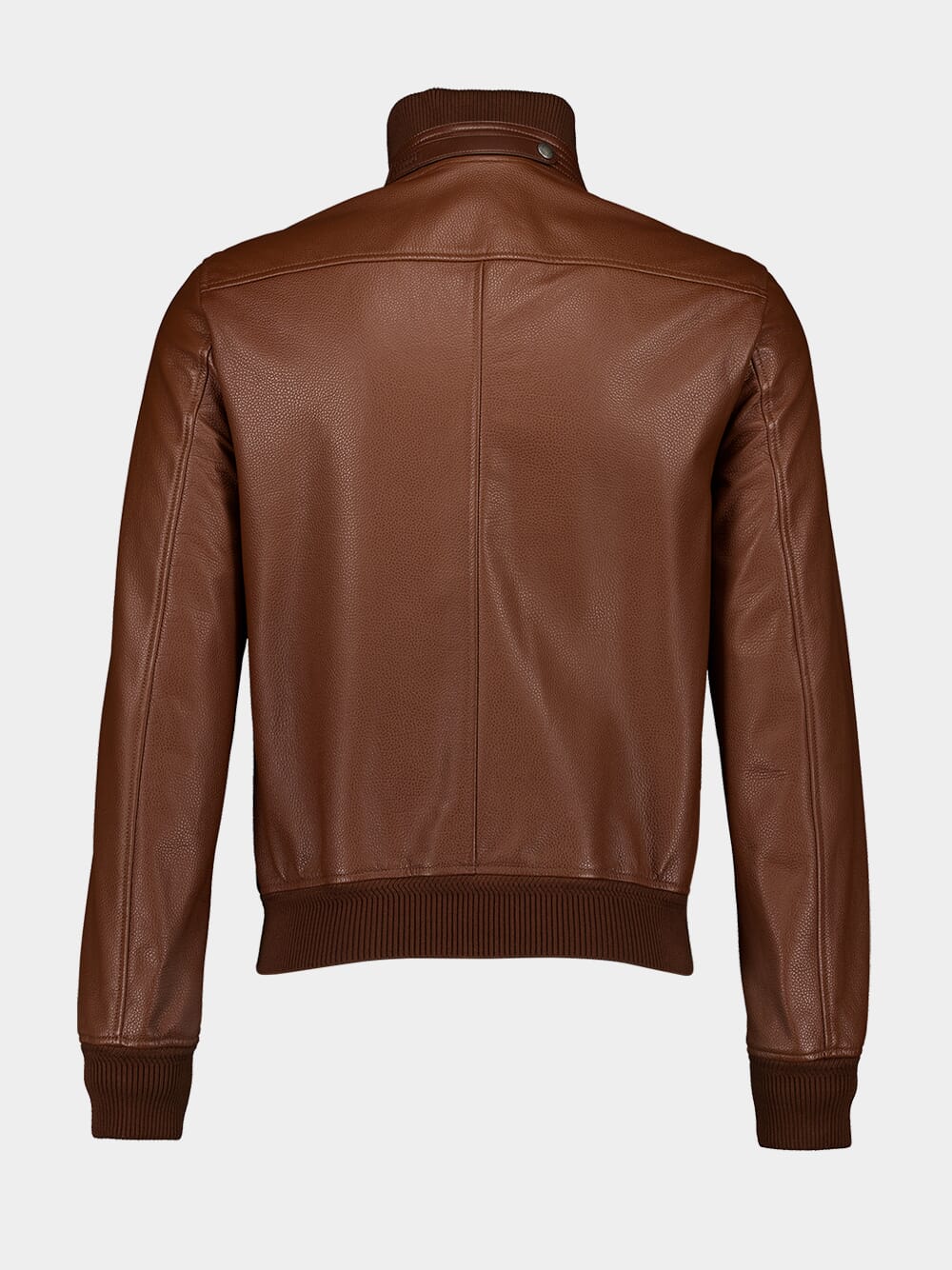 Tan Grain Leather Track Bomber - Image 3