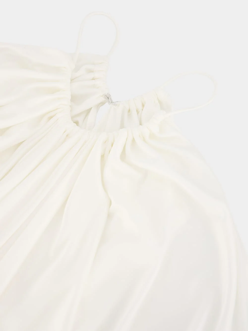 White Lustrous Jersey Halterneck Cocktail Dress - Image 3