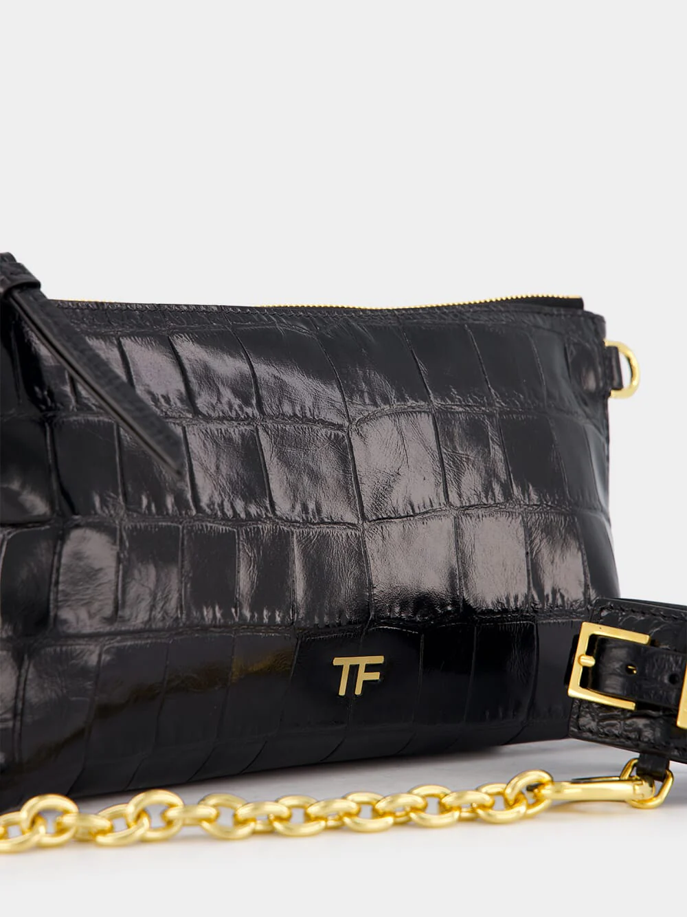 Stamped Crocodile Leather Carine Clutch - Image 5