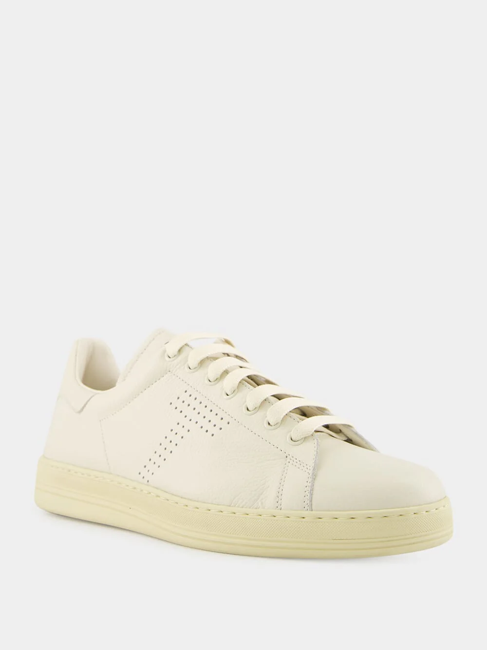 Cream Warwick Grain Leather Sneakers - Image 2