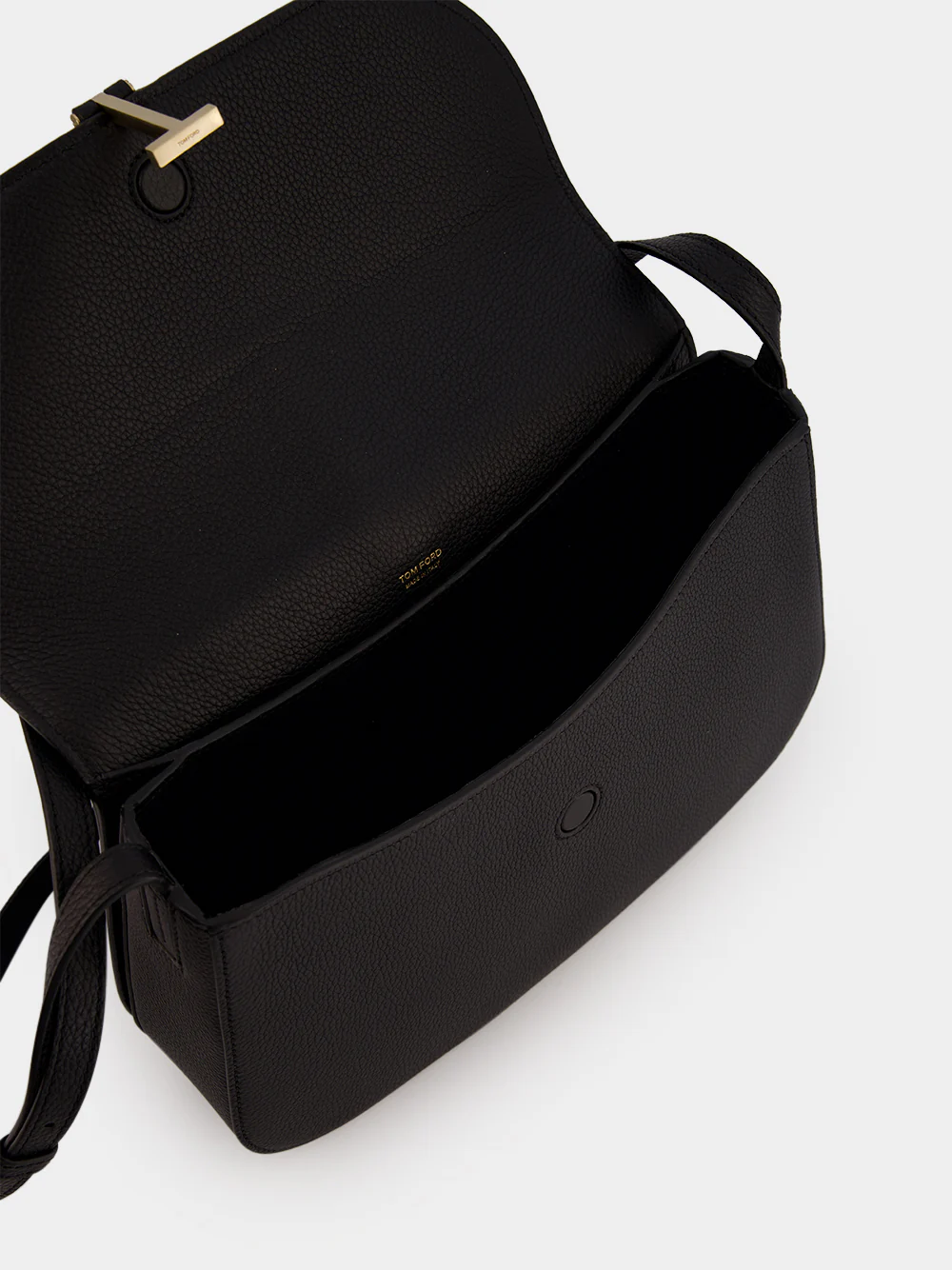 Black Grain Leather Kara Medium Crossbody Bag - Image 6