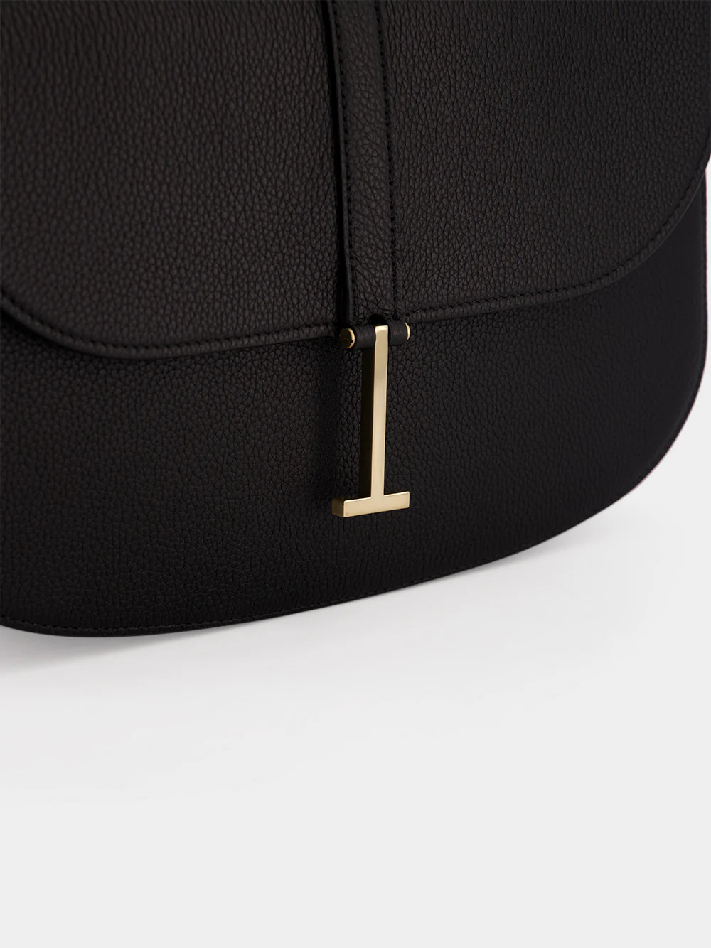 Black Grain Leather Kara Medium Crossbody Bag - Image 8