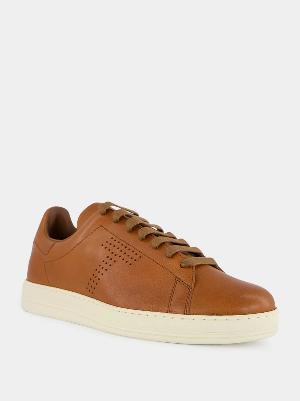 Cuoio Brown and Cream Lace-Up Low Sneakers - Image 2