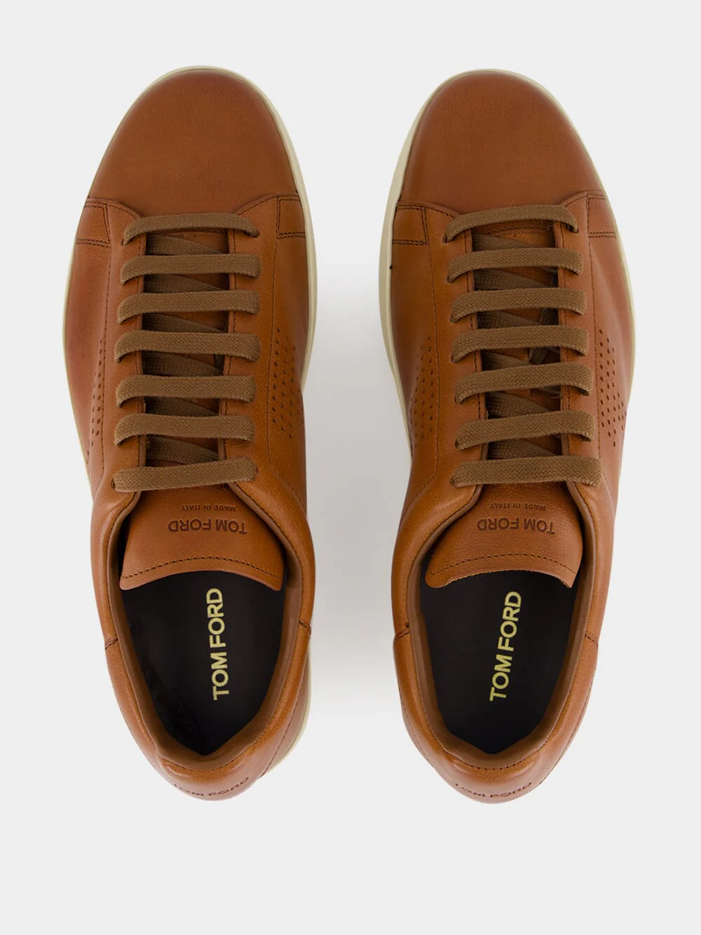 Cuoio Brown and Cream Lace-Up Low Sneakers - Image 4