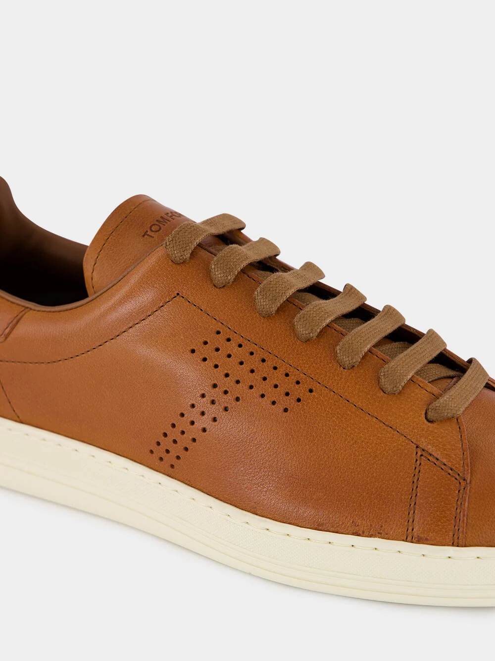 Cuoio Brown and Cream Lace-Up Low Sneakers - Image 6