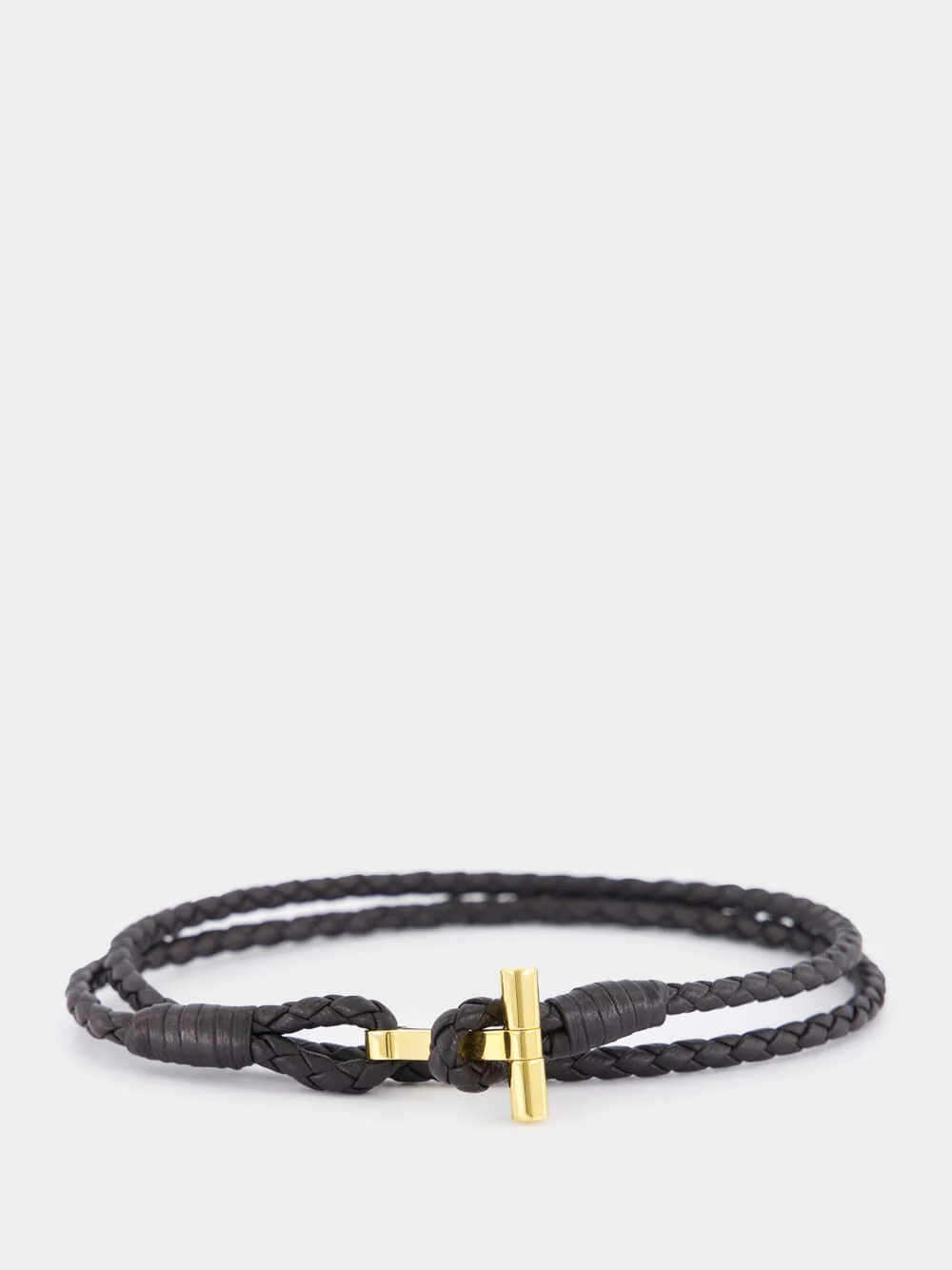Dark Brown Braided T Bracelet