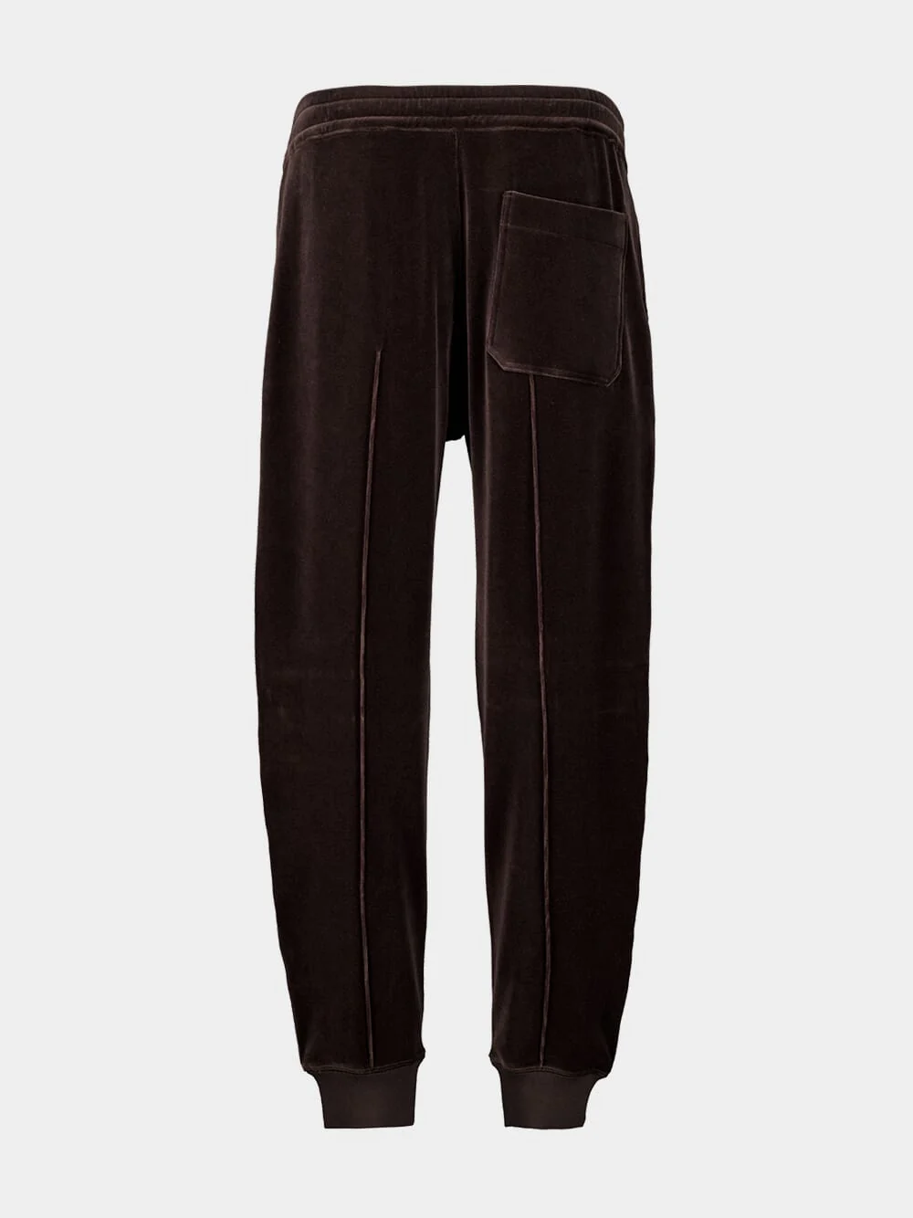 Dark Cocoa Velour Jogger Pants - Image 2