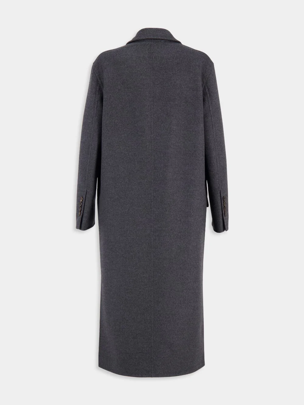 Dark Grey Long Wool-Cashmere Coat - Image 3