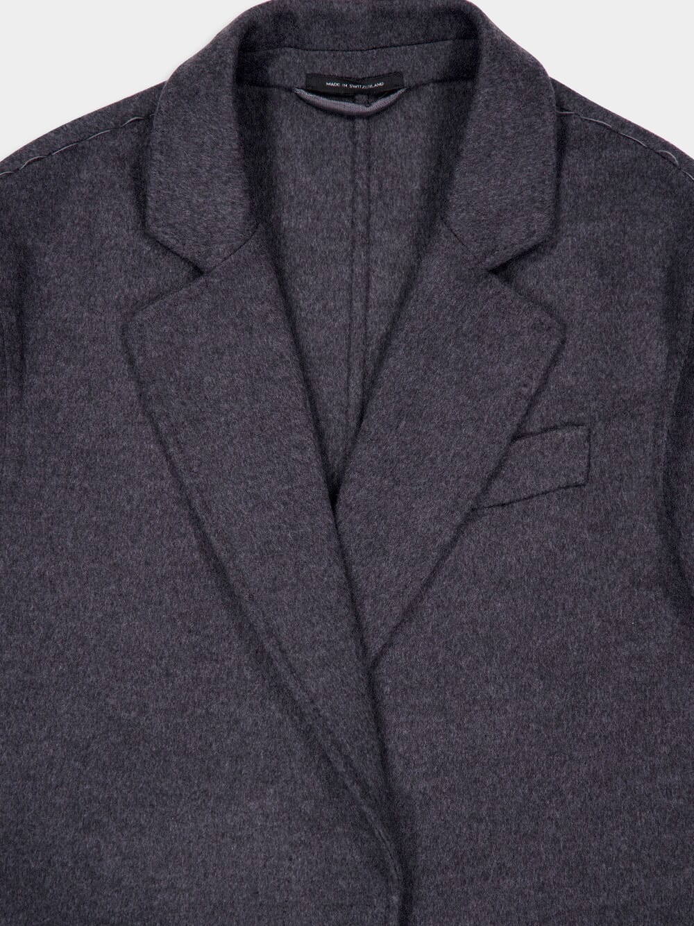 Dark Grey Long Wool-Cashmere Coat - Image 5