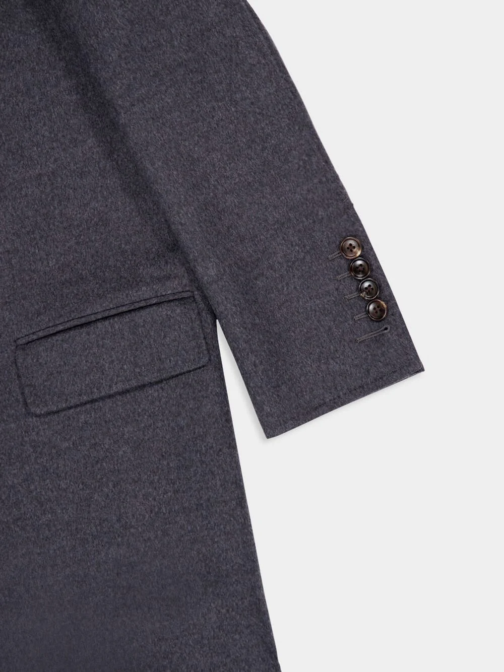 Dark Grey Long Wool-Cashmere Coat - Image 7