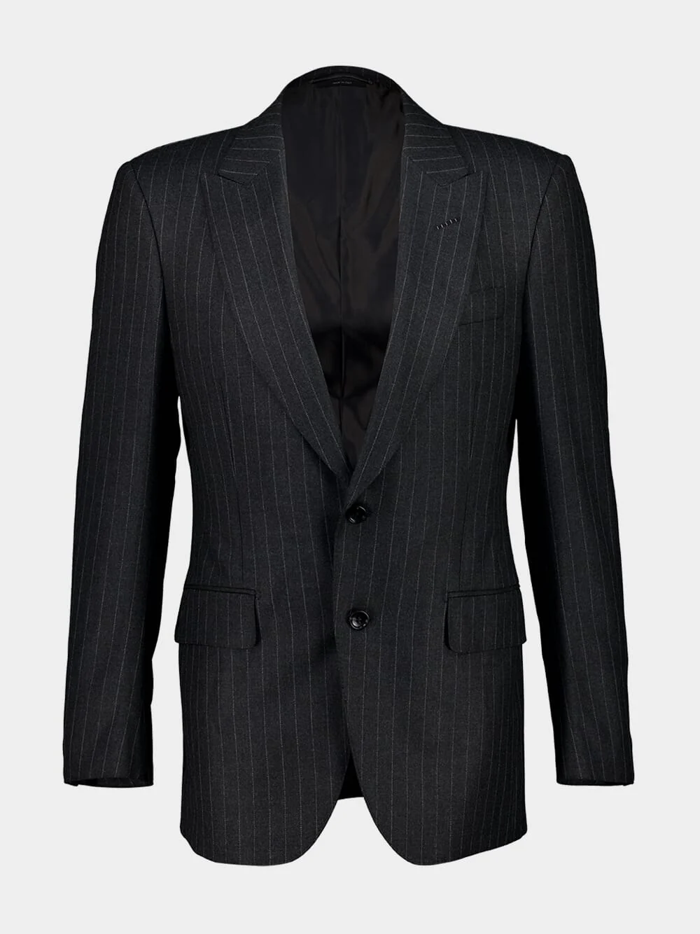 Dark Grey Wool Pinstripe Blazer